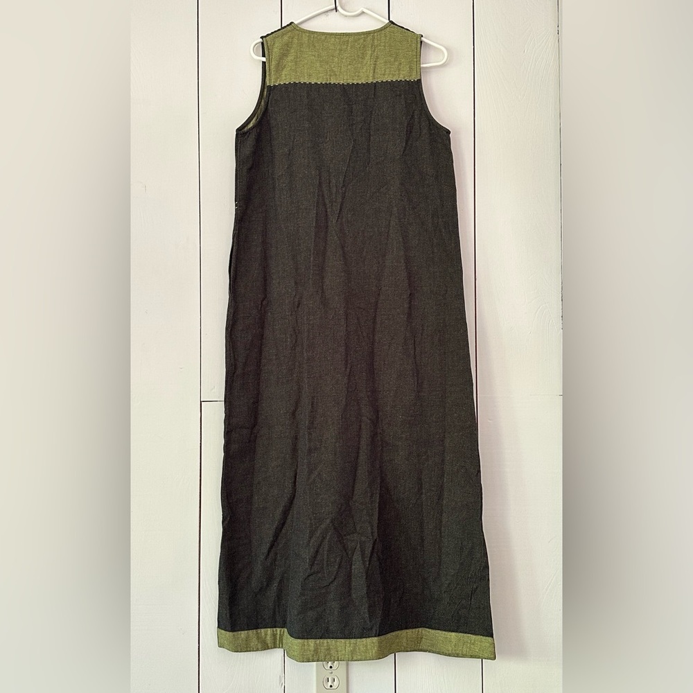 Solola Paris Sleeveless Maxi Dress Sz M Cotton Artsy Lagenlook Steampunk - Picture 2 of 11